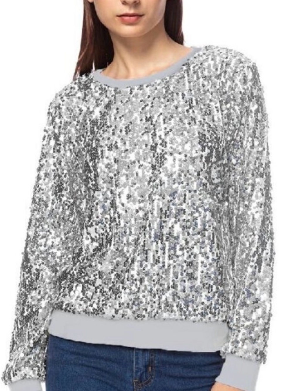 Silver Sequin dress shirt nwt